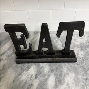 Black Rustic 'EAT' Sign